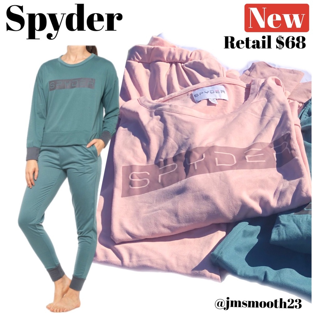 🆕 Spyder Supersoft Logo Fleece Crop Top & Joggers Set